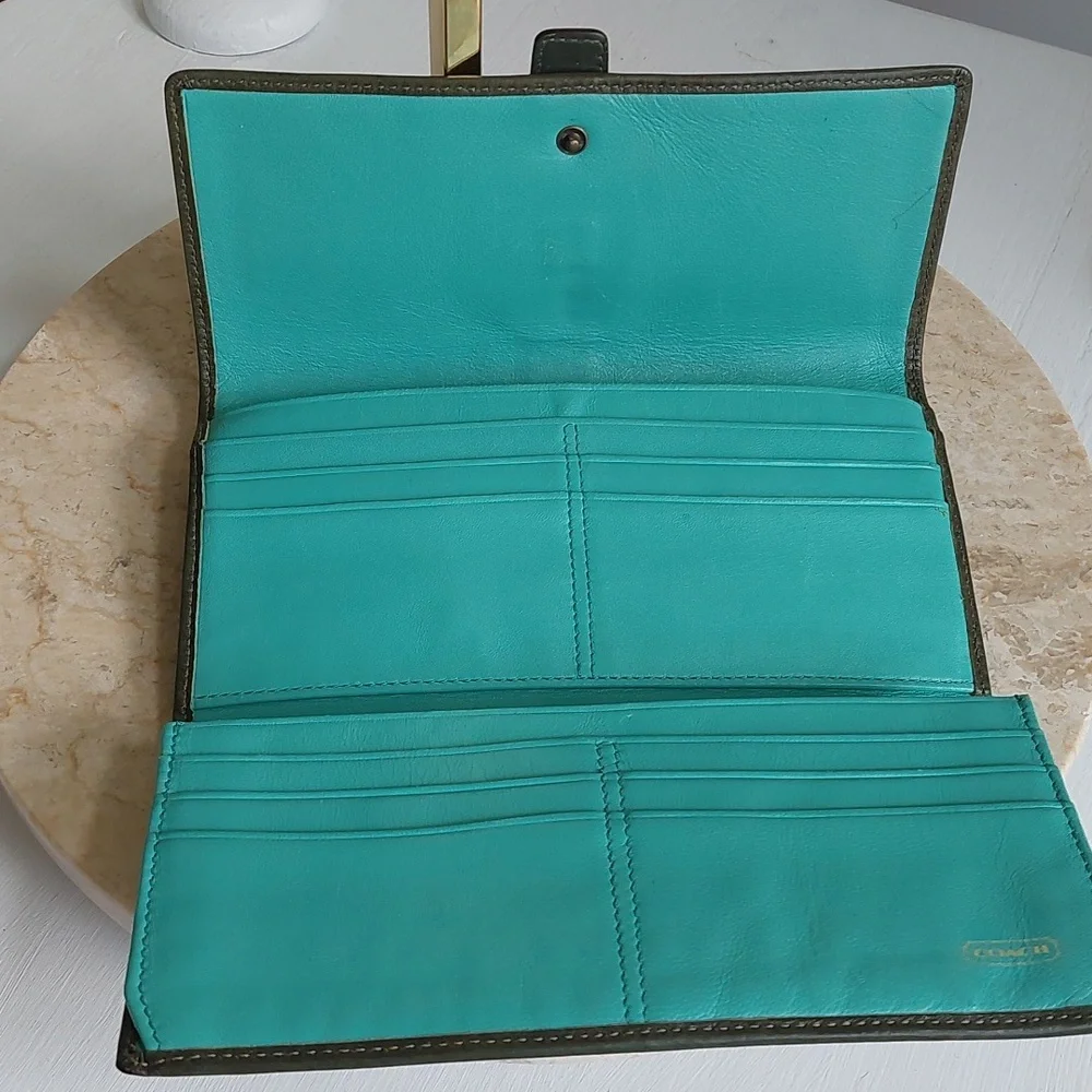 Coach legacy Garcia 65th Anniversary🫒 olive & Aqua Vachetta rare💚 1941 - Picture 6 of 13
